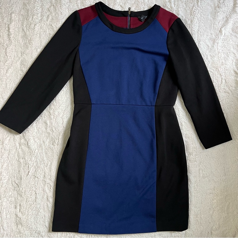 Club Monaco 3/4 Sleeve A-Line Dress - Black, Navy, Wine Red